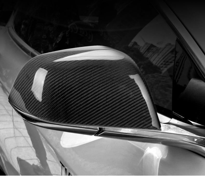 [Real Carbon Fiber] Replacement Mirror Cover for Tesla Model 3 Model Y OEM Style (1 pair)