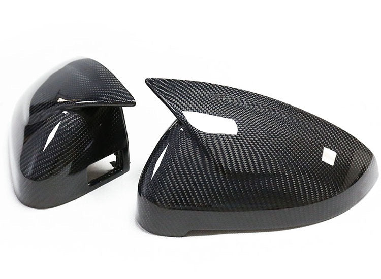 Carbon Fiber Replacement Bull Horn Mirror Caps For Audi A4 A4L B9 A5