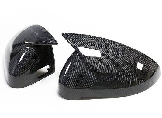 Carbon Fiber Replacement Bull Horn Mirror Caps For Audi A4 A4L B9 A5