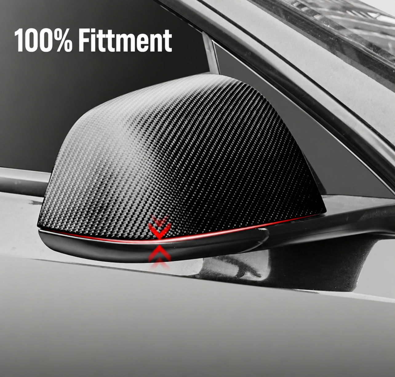 [Real Carbon Fiber] Replacement Mirror Cover for Tesla Model 3 Model Y OEM Style (1 pair)