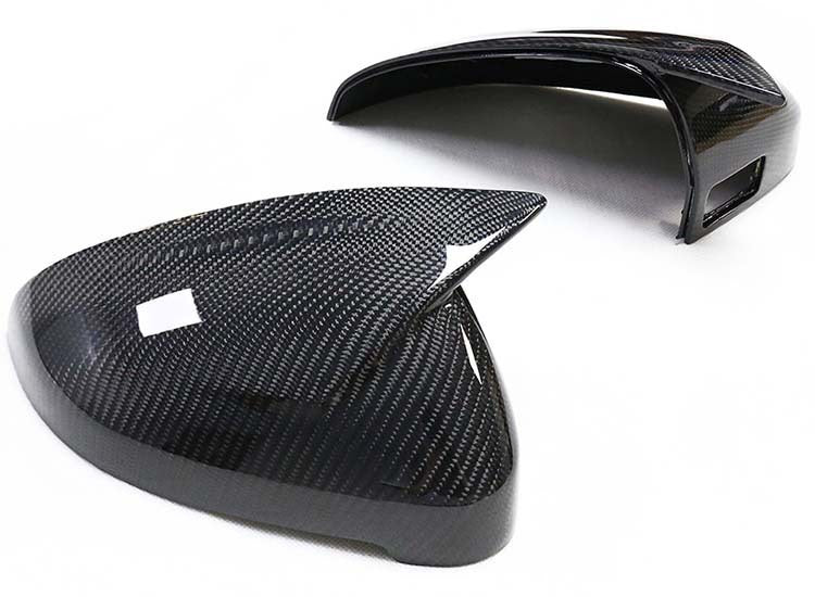 Carbon Fiber Replacement Bull Horn Mirror Caps For Audi A4 A4L B9 A5