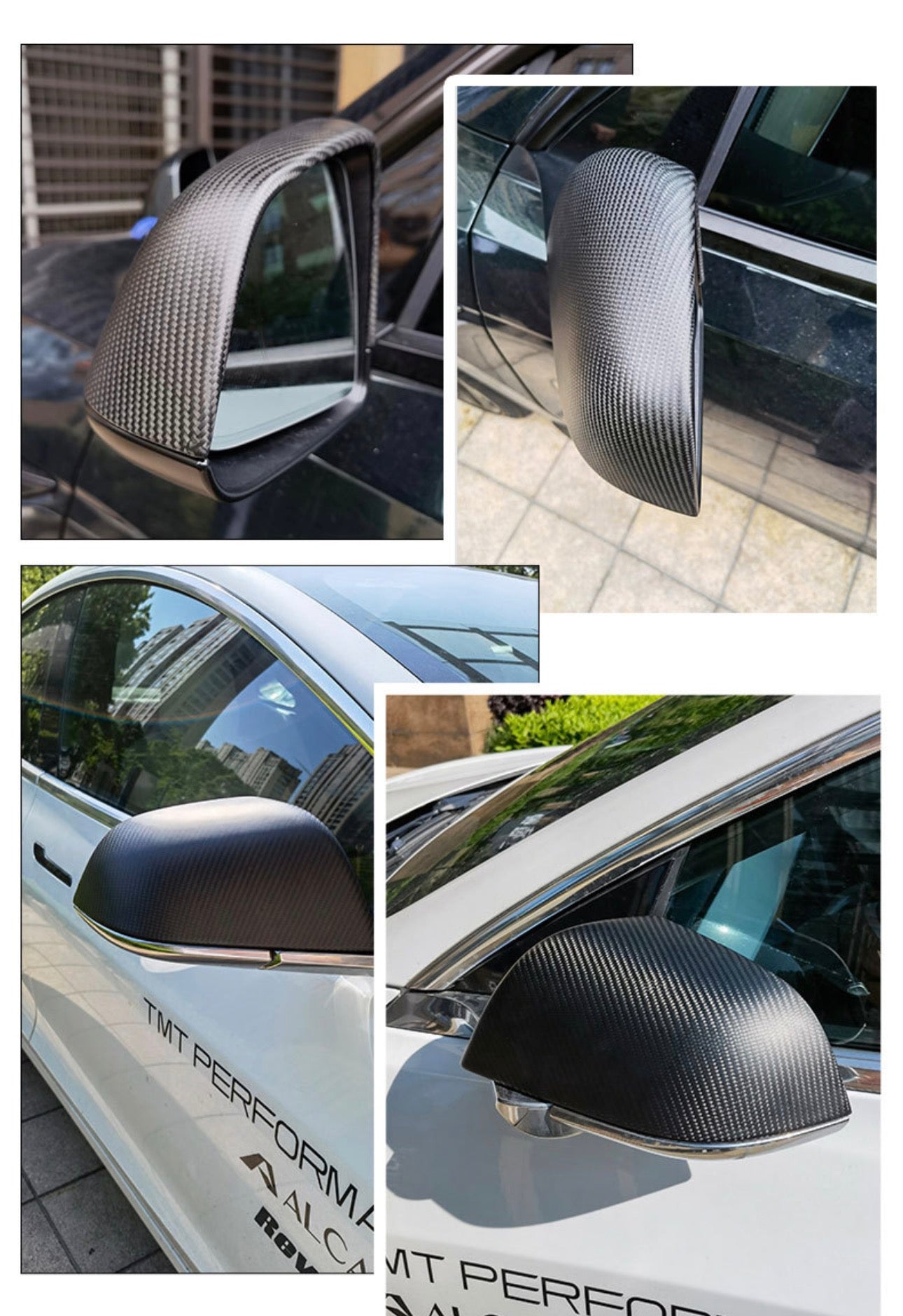 [Real Carbon Fiber] Replacement Mirror Cover for Tesla Model 3 Model Y OEM Style (1 pair)